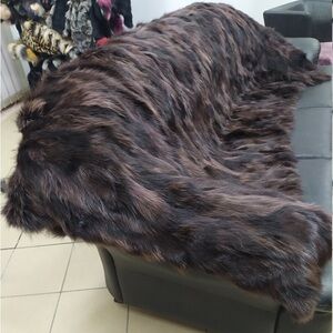 Luxurious Brown Fur Throw Blanket king